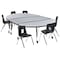 Flash Furniture Round 60 W, 86 L, 25 H, Chrome, Laminate, Particleboard, Plastic, Steel, Grey XU-GRP-14CH-A3060CON-60-GY-T-P-CAS-GG - alternate 9
